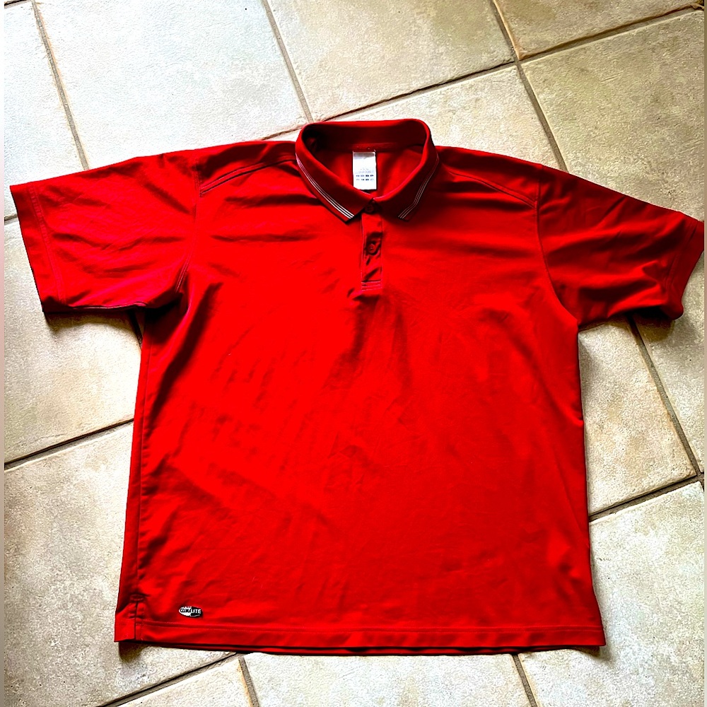 Adidas Collared Lightweight Red Polo Size Large